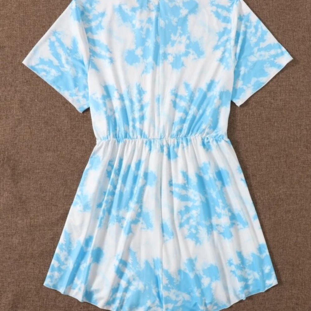 Blue and white tie-dye romper - Picture 2 of 2